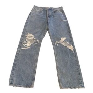 AGOLDE 90's Mid Rise Loose Fit Jeans Womens Size 30 Distressed Denim Cotton USA